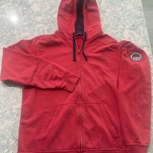 The North Face Watermelon Red Hoodie with Patch